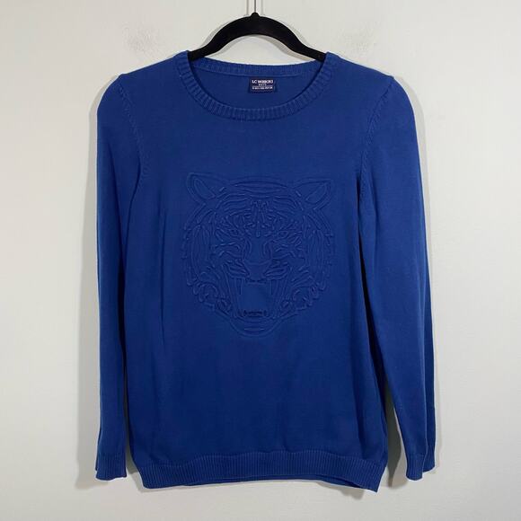 LC Waikiki Boy's Blue Embossed Tiger Head Sweater Size 11-12Y - Picture 1 of 8